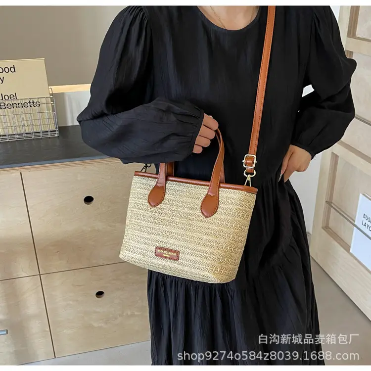 Summer Beach Woven Handbag Bucket Bag 2026 New Casual Vacation Crossbody Bag Fashionable Hot-Selling Shoulder Bag — feature 17
