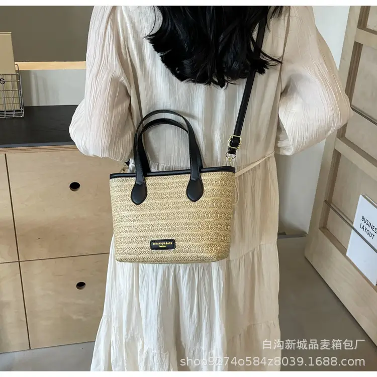 Summer Beach Woven Handbag Bucket Bag 2026 New Casual Vacation Crossbody Bag Fashionable Hot-Selling Shoulder Bag — feature 21