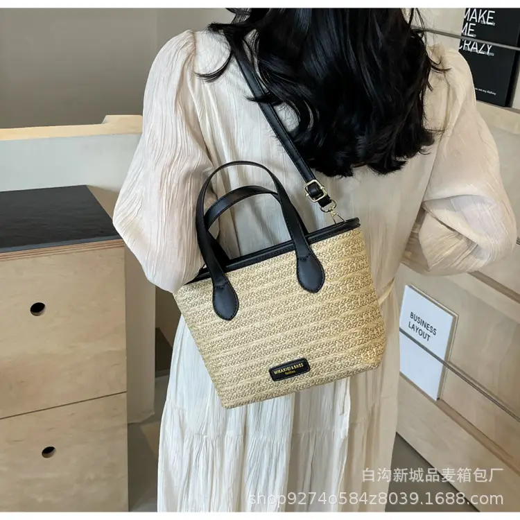 Summer Beach Woven Handbag Bucket Bag 2026 New Casual Vacation Crossbody Bag Fashionable Hot-Selling Shoulder Bag — feature 22