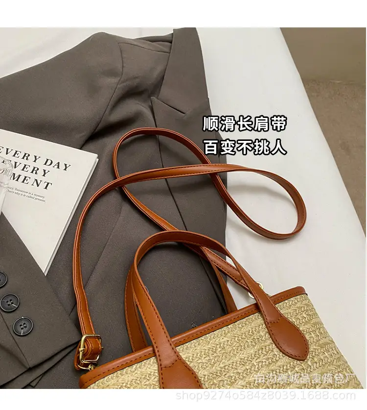 Summer Beach Woven Handbag Bucket Bag 2026 New Casual Vacation Crossbody Bag Fashionable Hot-Selling Shoulder Bag — feature 3
