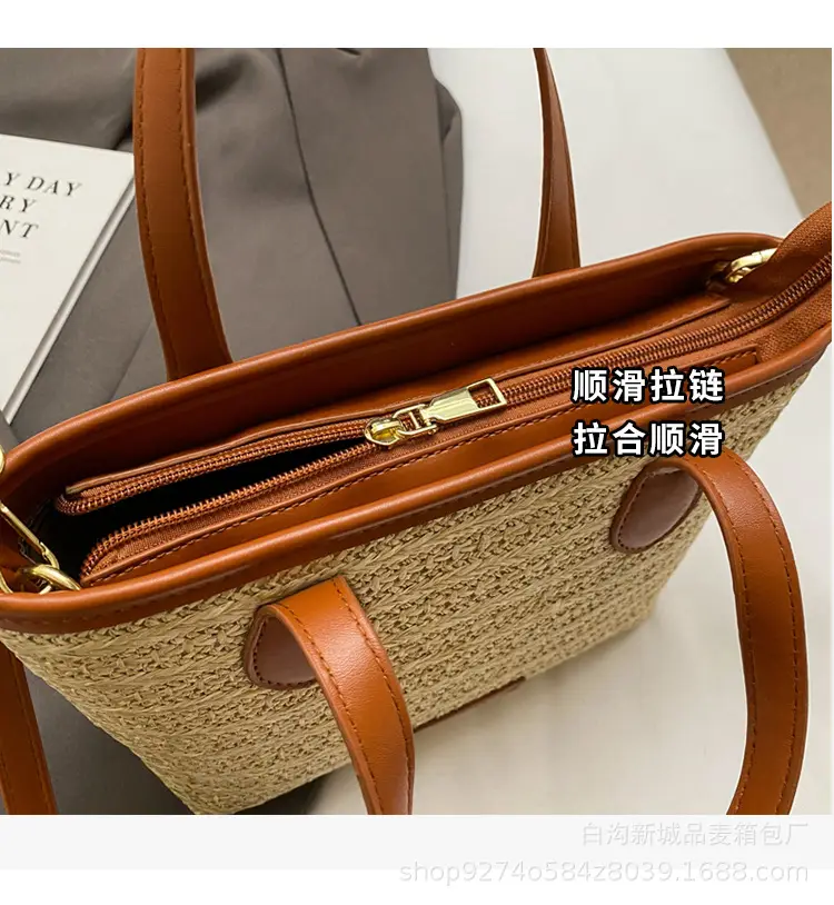 Summer Beach Woven Handbag Bucket Bag 2026 New Casual Vacation Crossbody Bag Fashionable Hot-Selling Shoulder Bag — feature 5