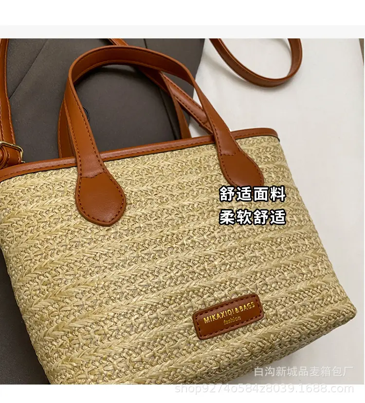 Summer Beach Woven Handbag Bucket Bag 2026 New Casual Vacation Crossbody Bag Fashionable Hot-Selling Shoulder Bag — feature 6