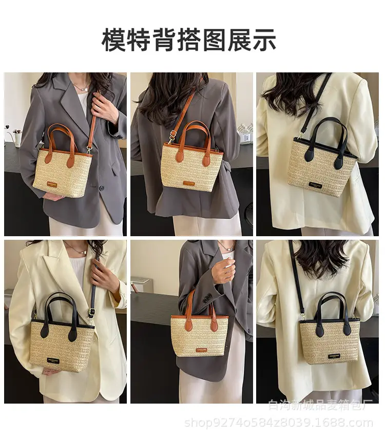 Summer Beach Woven Handbag Bucket Bag 2026 New Casual Vacation Crossbody Bag Fashionable Hot-Selling Shoulder Bag — feature 8