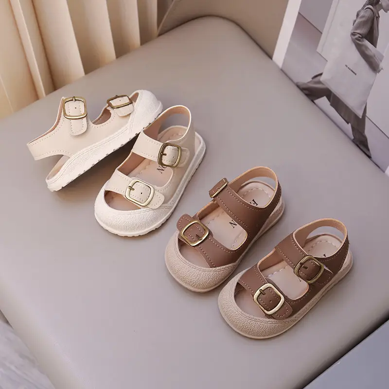 Boys' Soft Sandals with Toe Protection & Anti-Kick Design