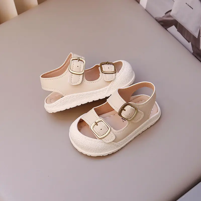 Boys' Soft Sandals with Toe Protection & Anti-Kick Design
