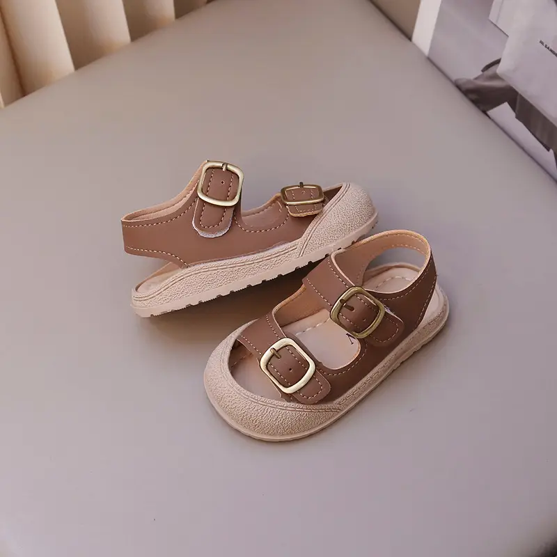 Boys' Soft Sandals with Toe Protection & Anti-Kick Design