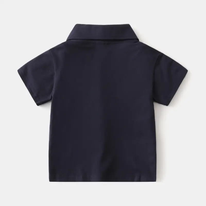 Kids Polo Shirt Navy Grey Sleeve Korean Style 2024 β feature 4