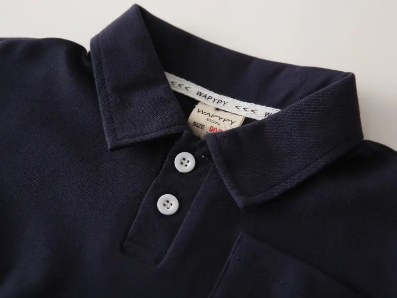 Kids Polo Shirt Navy Grey Sleeve Korean Style 2024 β feature 7