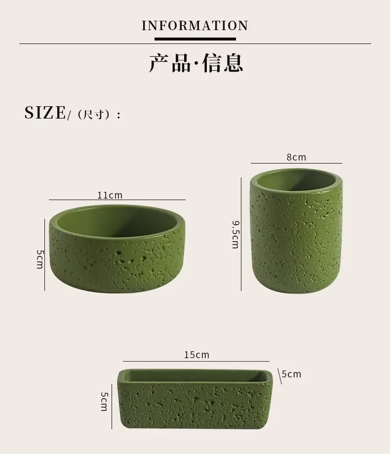 Cross-Border Hot Selling Custard Creative Stone Pattern Cement Succulent Flower Pot Office Home Desktop Green Plant Flower Pot Manufacturer Wholesale — feature 5