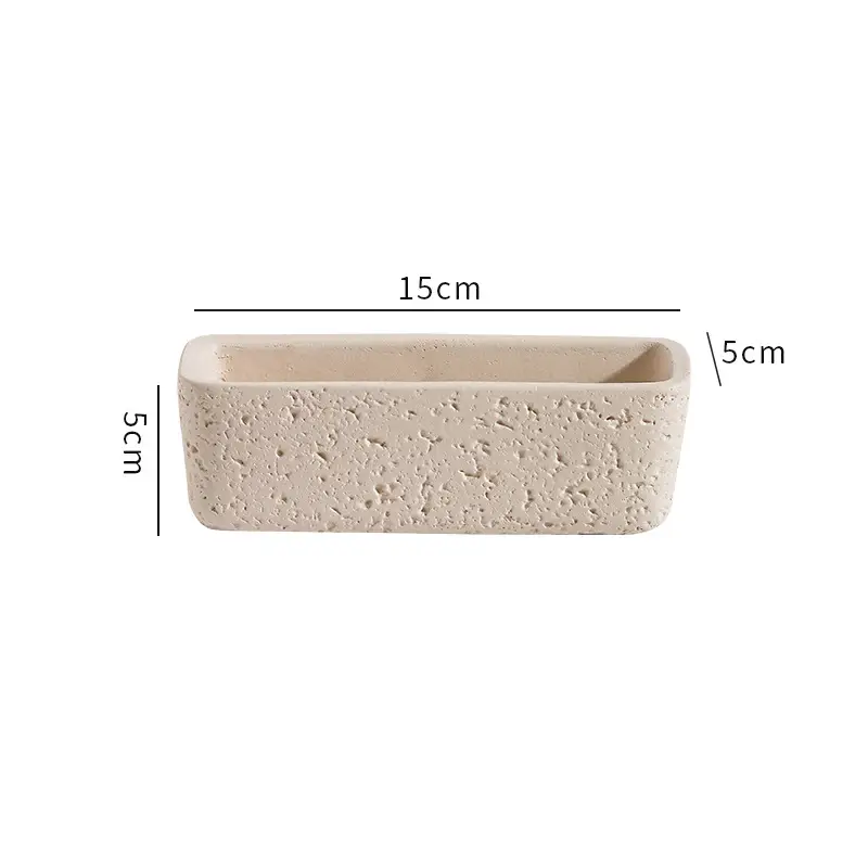 Cross-Border Hot Selling Custard Creative Stone Pattern Cement Succulent Flower Pot Office Home Desktop Green Plant Flower Pot Manufacturer Wholesale