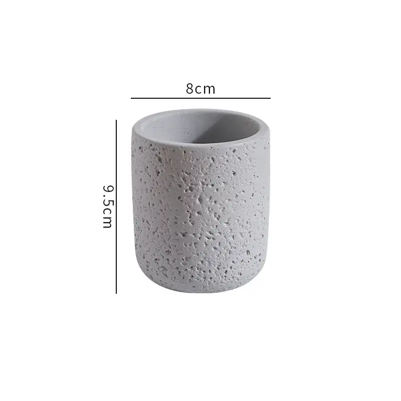Cross-Border Hot Selling Custard Creative Stone Pattern Cement Succulent Flower Pot Office Home Desktop Green Plant Flower Pot Manufacturer Wholesale