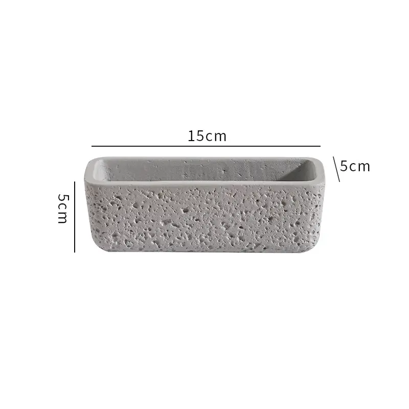 Cross-Border Hot Selling Custard Creative Stone Pattern Cement Succulent Flower Pot Office Home Desktop Green Plant Flower Pot Manufacturer Wholesale