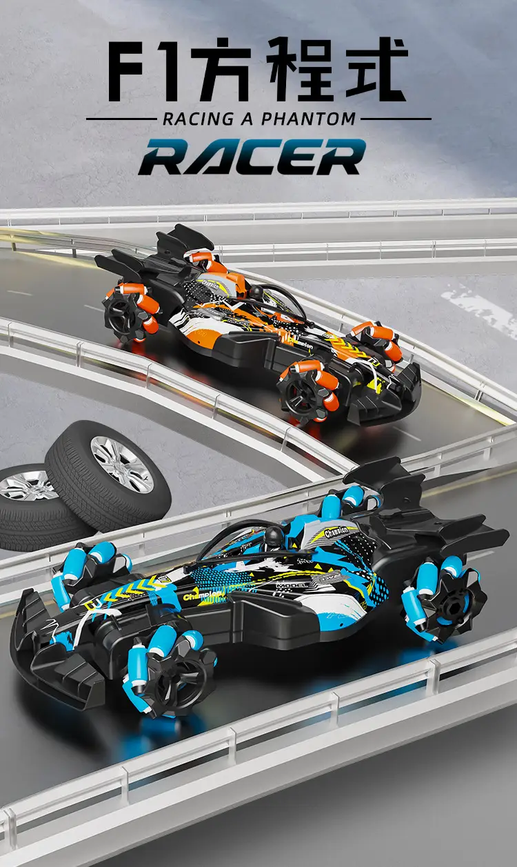 TikTok Hot Sale F1 Equation Spray Racing Gesture Induction RC Racing Stunt Remote Control Car 4WD Drift Toy Car — feature 1