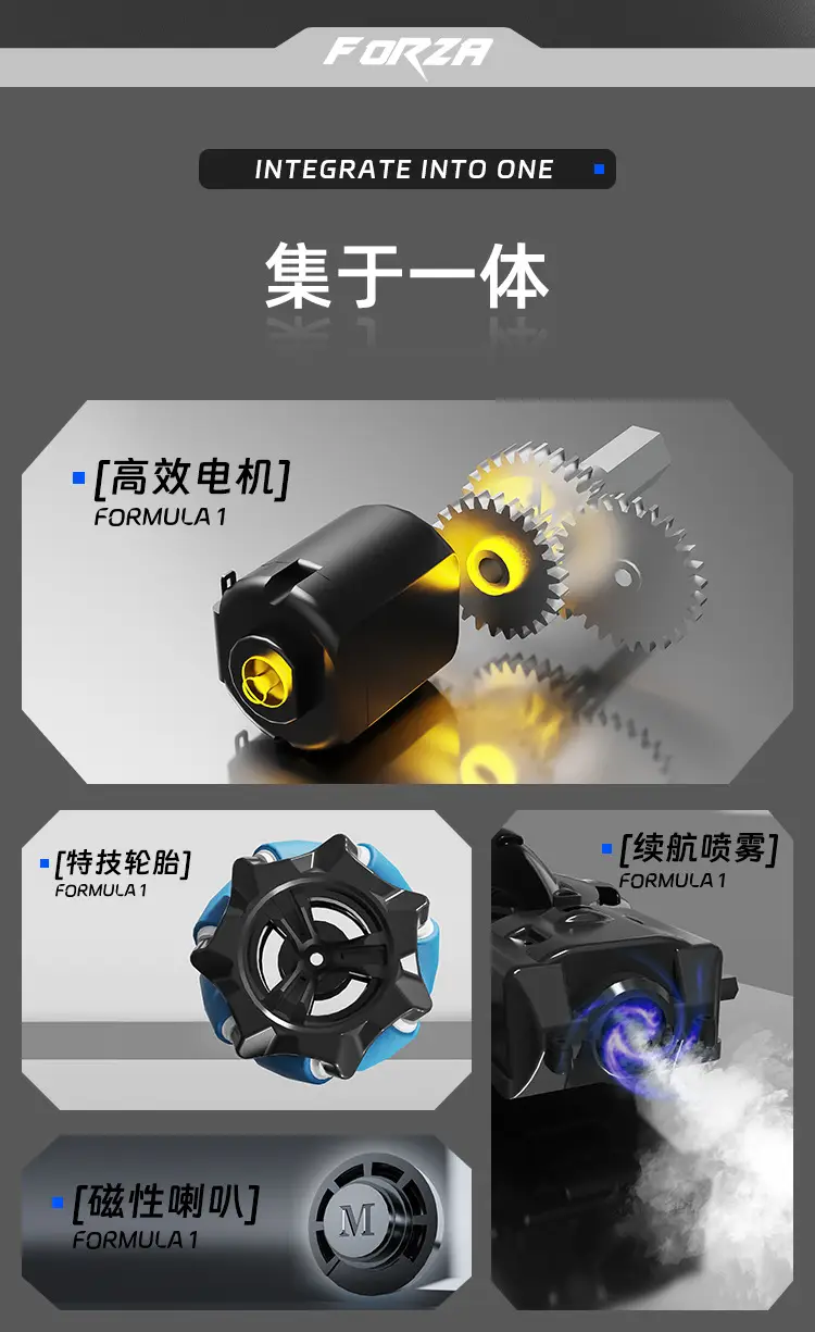 TikTok Hot Sale F1 Equation Spray Racing Gesture Induction RC Racing Stunt Remote Control Car 4WD Drift Toy Car — feature 4