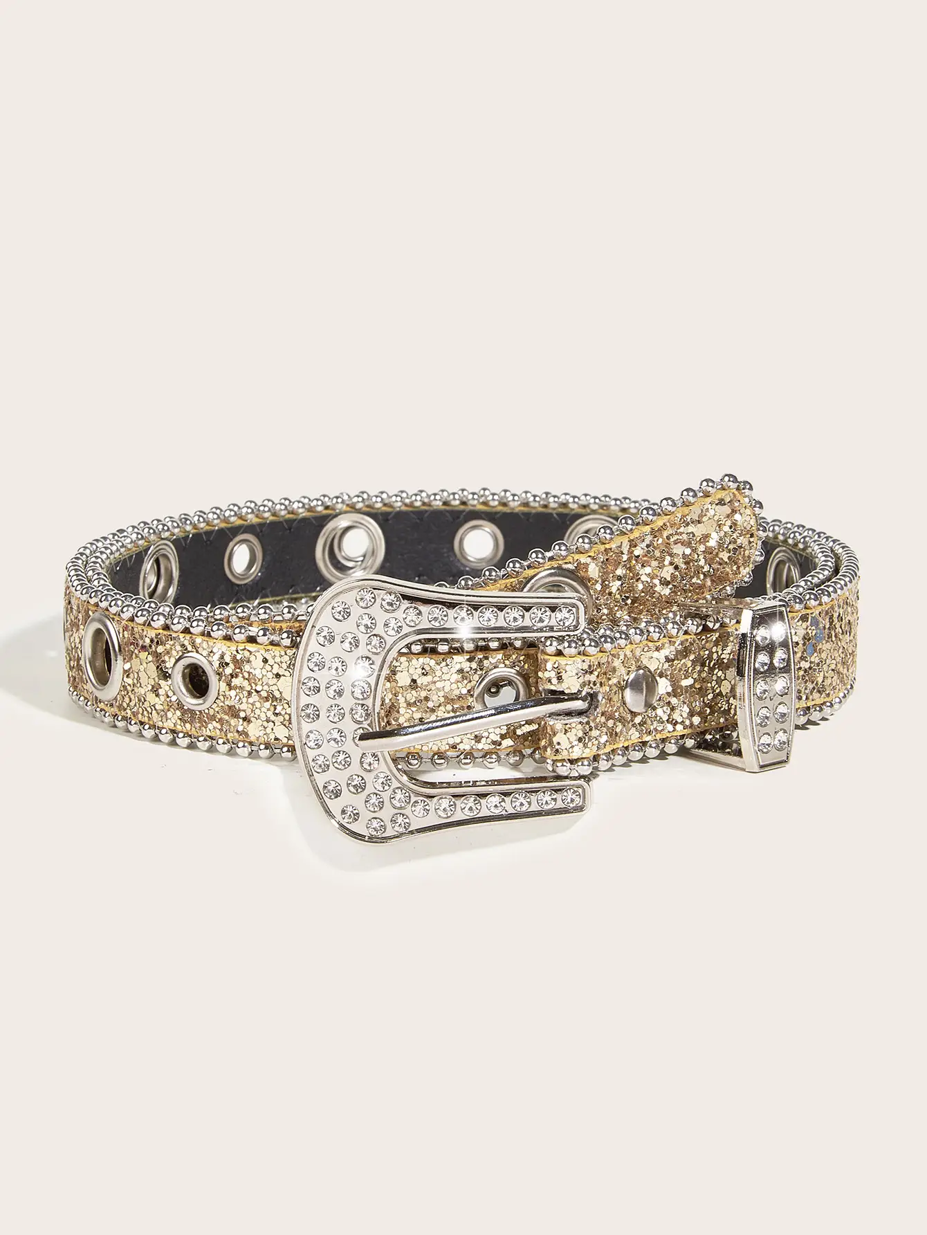 Rhinestone Belt Women's Ins Style Thin Belt Decoration - Image 3