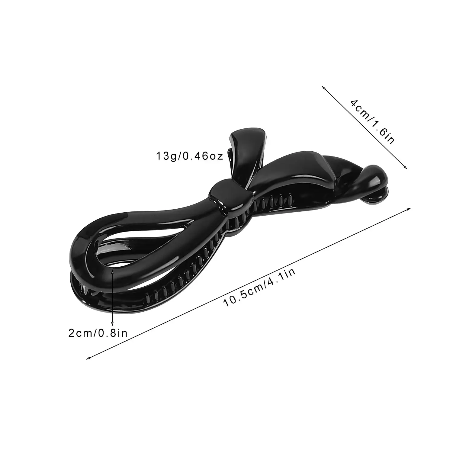 Silver Bow Banana Clip for High Ponytail Hair Accessories - Image 19