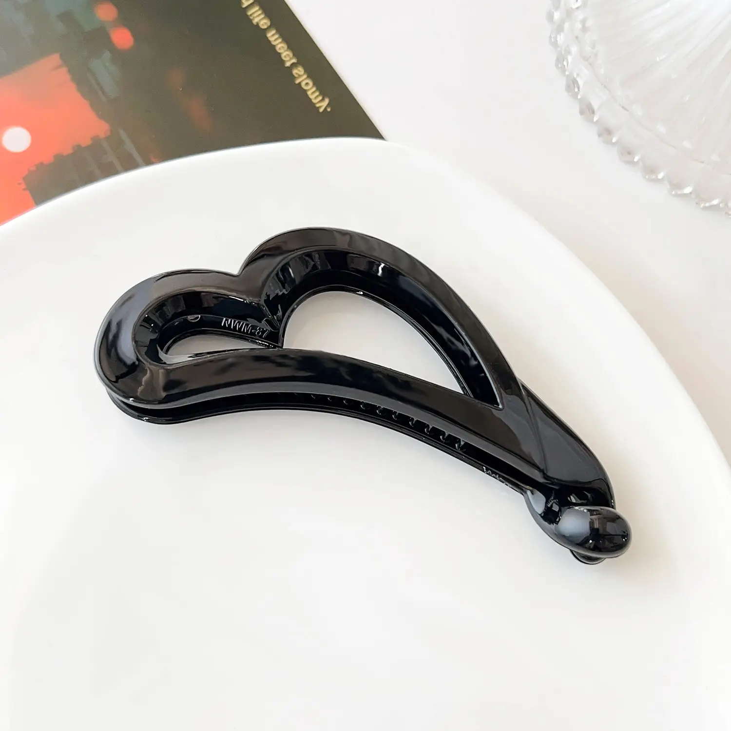 Silver Bow Banana Clip for High Ponytail Hair Accessories - Image 6