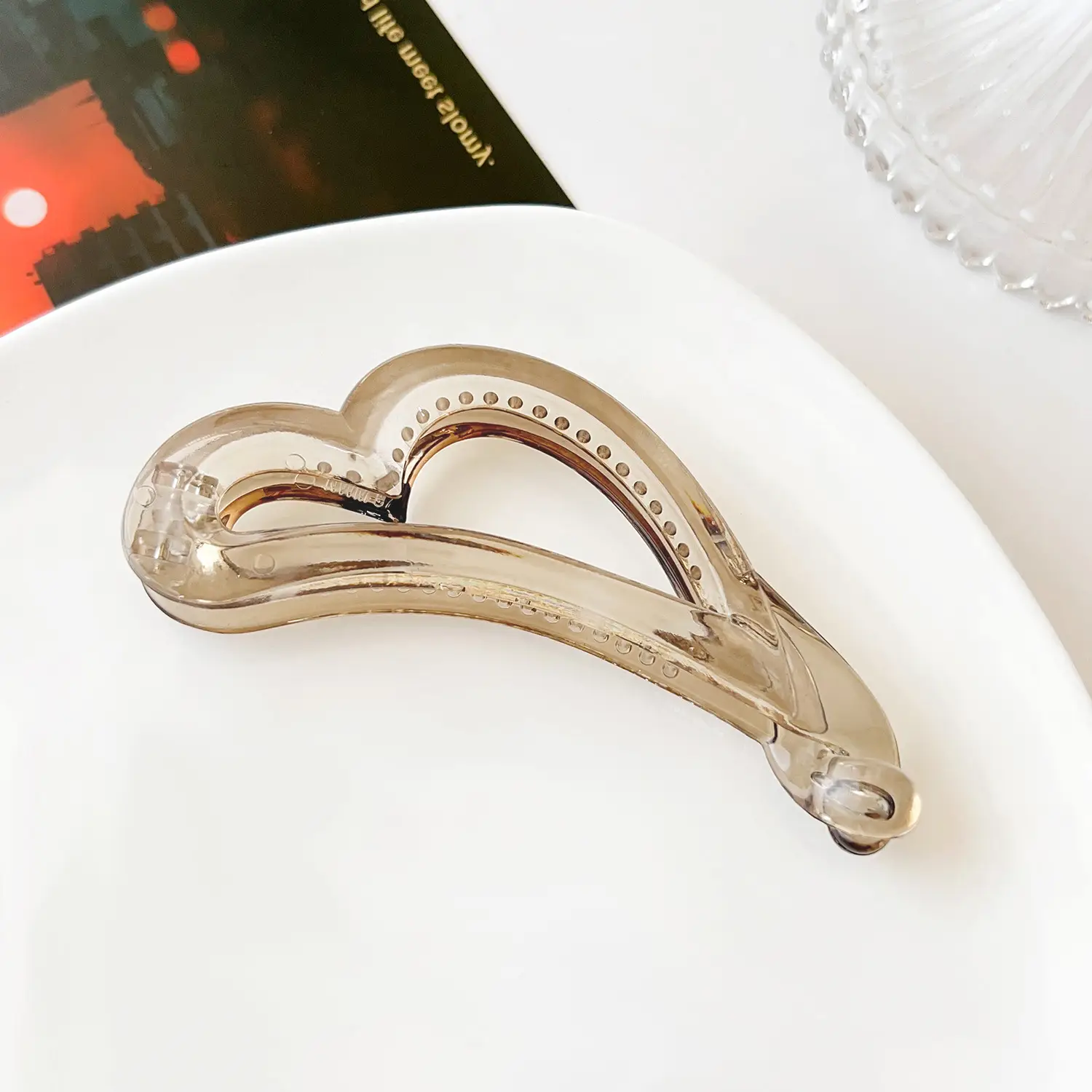 Silver Bow Banana Clip for High Ponytail Hair Accessories - Image 9