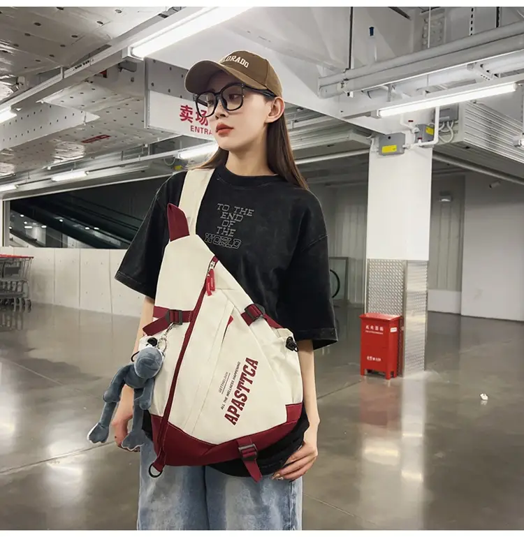 Women's Large Capacity Crossbody Bag White Red 2026 — feature 20
