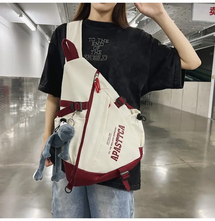 Women's Large Capacity Crossbody Bag White Red 2026 — feature 21