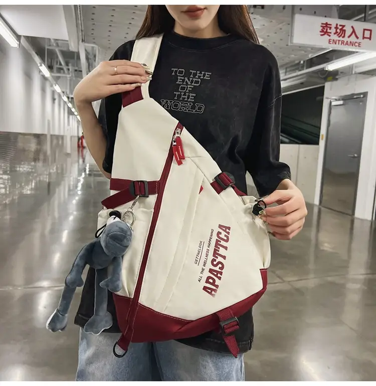 Women's Large Capacity Crossbody Bag White Red 2026 — feature 22