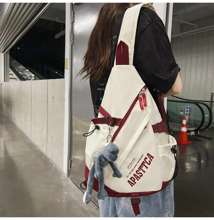 Women's Large Capacity Crossbody Bag White Red 2026 — feature 23