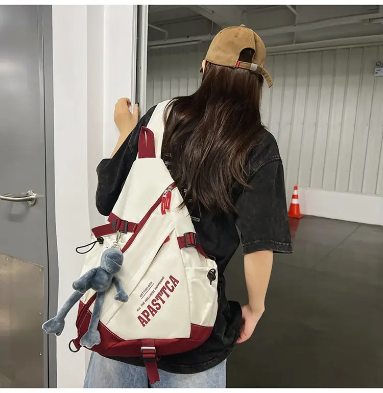 Women's Large Capacity Crossbody Bag White Red 2026 — feature 24