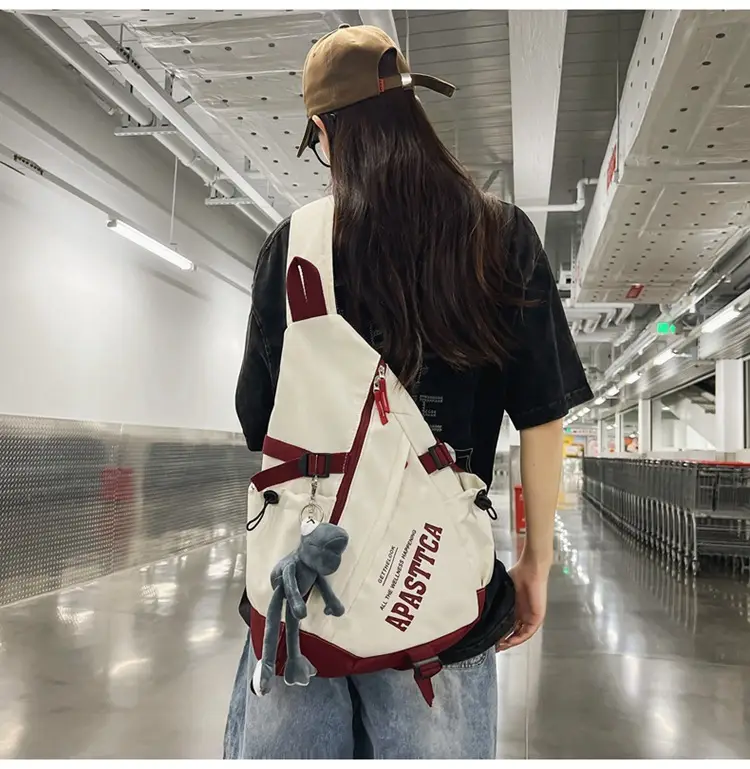 Women's Large Capacity Crossbody Bag White Red 2026 — feature 25