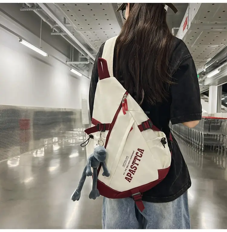 Women's Large Capacity Crossbody Bag White Red 2026 — feature 26