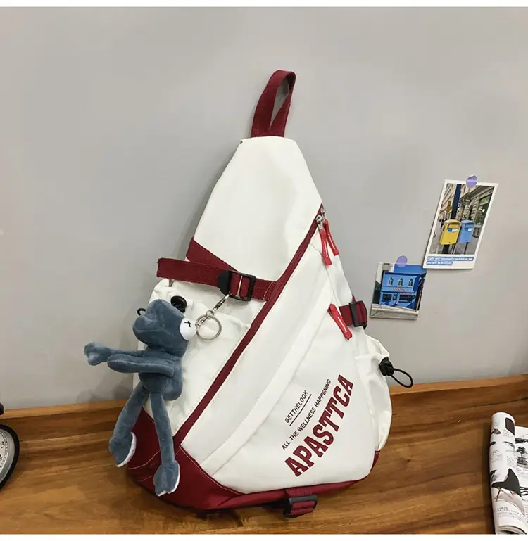 Women's Large Capacity Crossbody Bag White Red 2026 — feature 45
