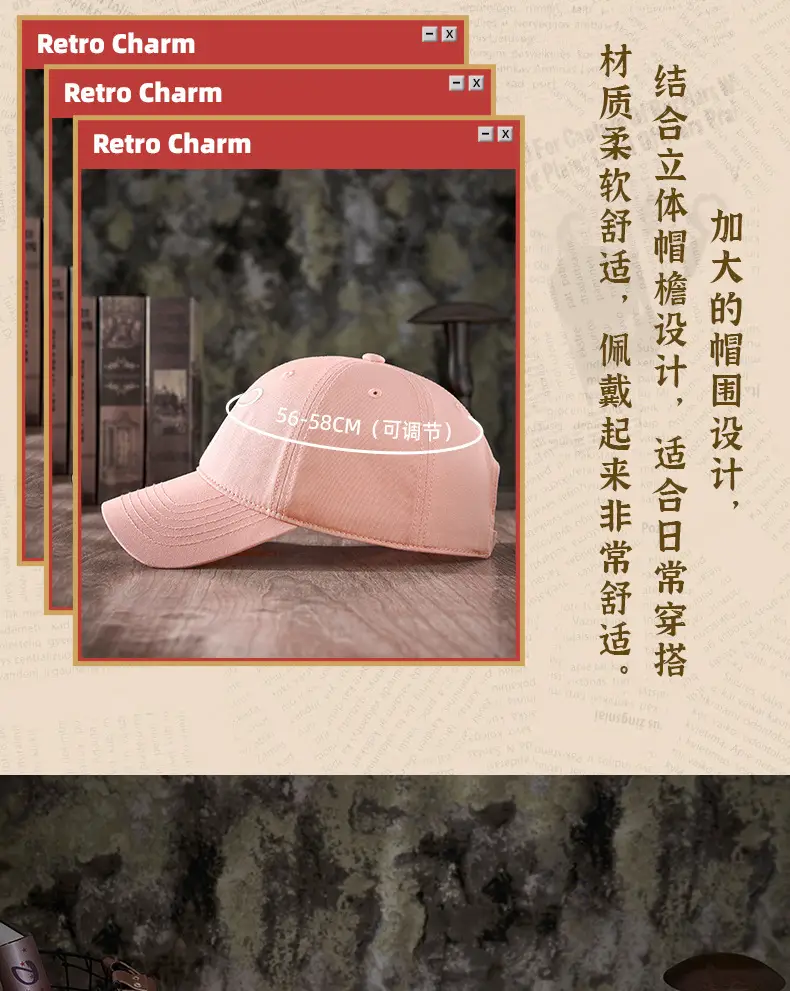Pink Bow Embroidered Baseball Cap for Women — feature 11