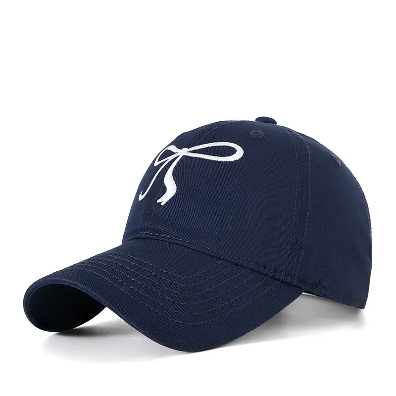 Pink Bow Embroidered Baseball Cap for Women