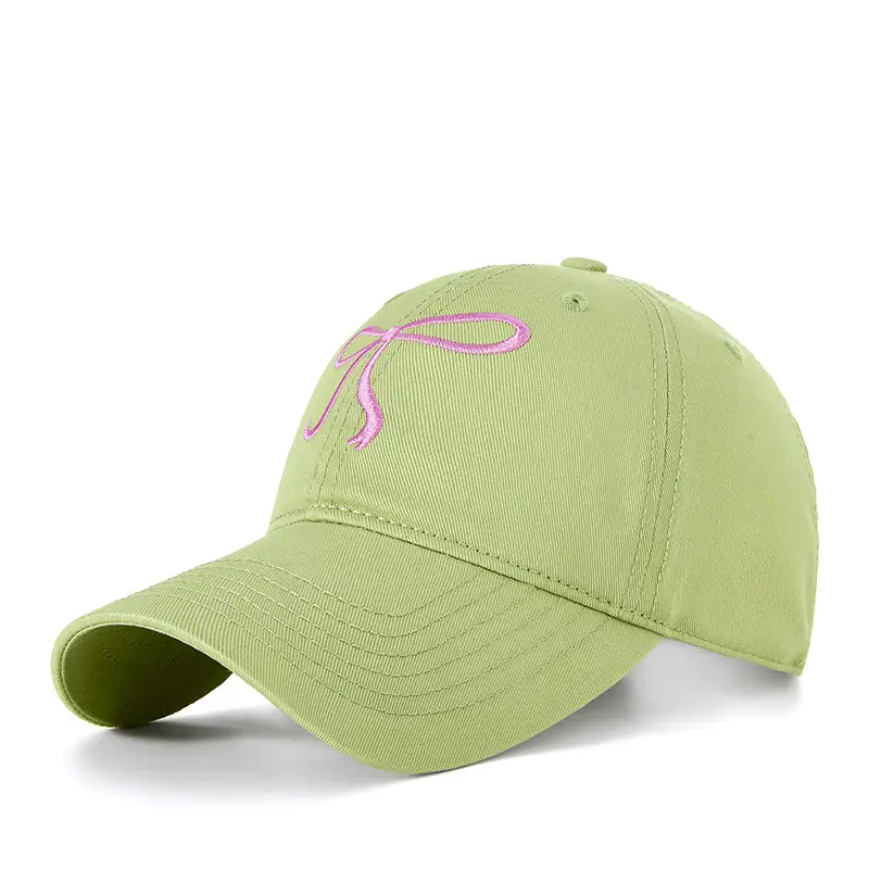 Pink Bow Embroidered Baseball Cap for Women