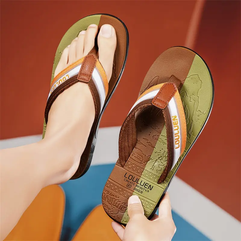 2024 Summer Cross-border New Soft-soled Flip-flops Men's Fashionable Outer Wear Men's Flip-flops Casual Beach Shoes for Men