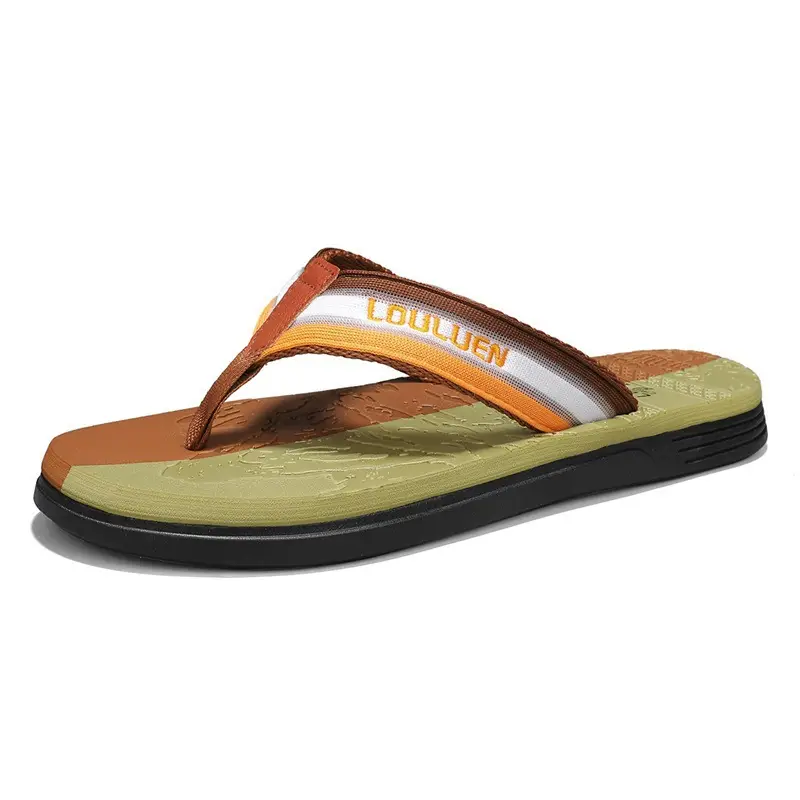 2024 Summer Cross-border New Soft-soled Flip-flops Men's Fashionable Outer Wear Men's Flip-flops Casual Beach Shoes for Men