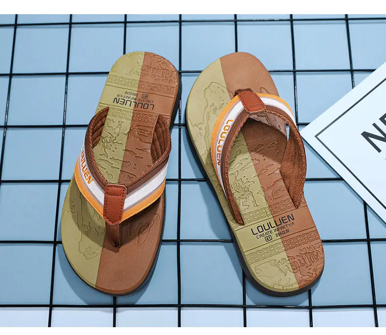 2024 Summer Cross-border New Soft-soled Flip-flops Men's Fashionable Outer Wear Men's Flip-flops Casual Beach Shoes for Men — feature 12