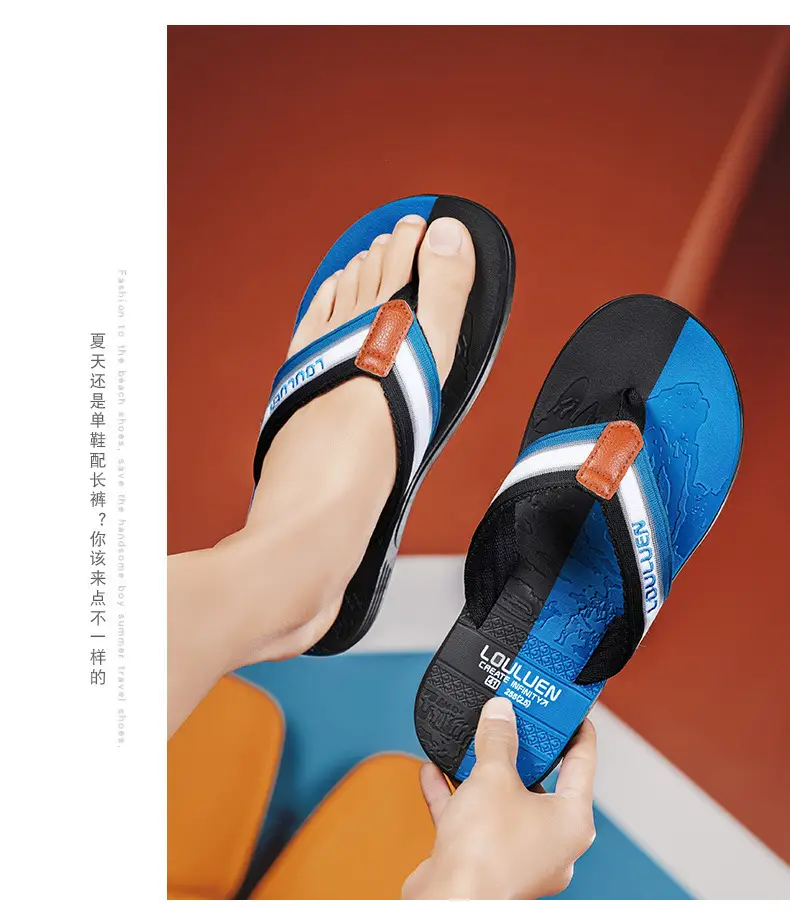 2024 Summer Cross-border New Soft-soled Flip-flops Men's Fashionable Outer Wear Men's Flip-flops Casual Beach Shoes for Men — feature 18
