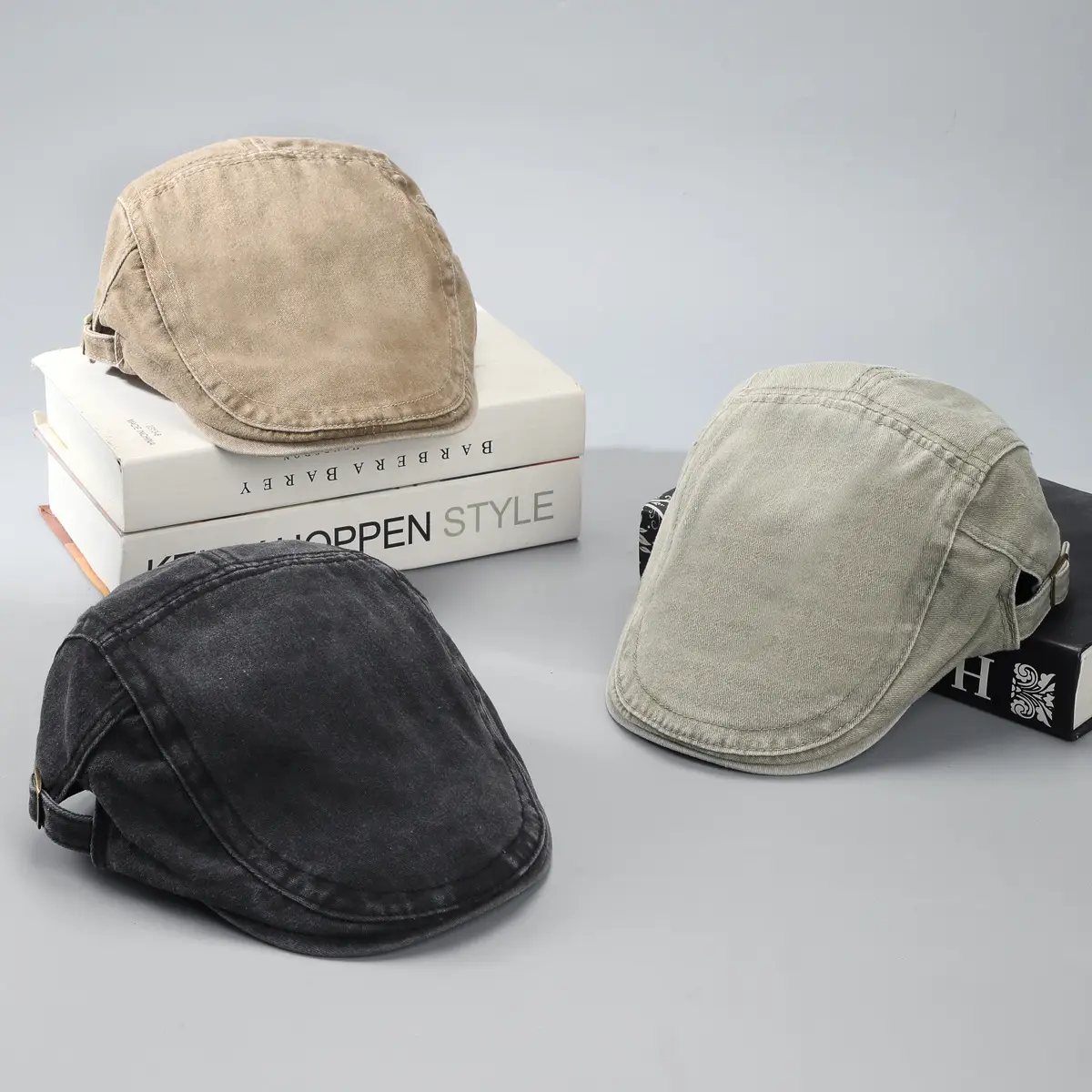 Men's Washed Denim Retro Antique Cap Forward