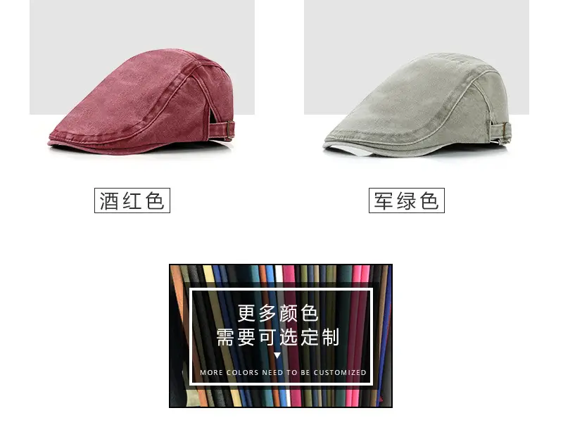 Men's Washed Denim Retro Antique Cap Forward — feature 7