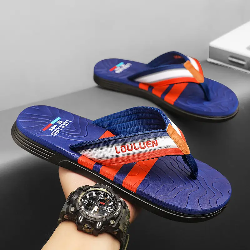 Factory direct 2024 summer new slippers men wear non-slip beach flip-flops flip-flops household slippers