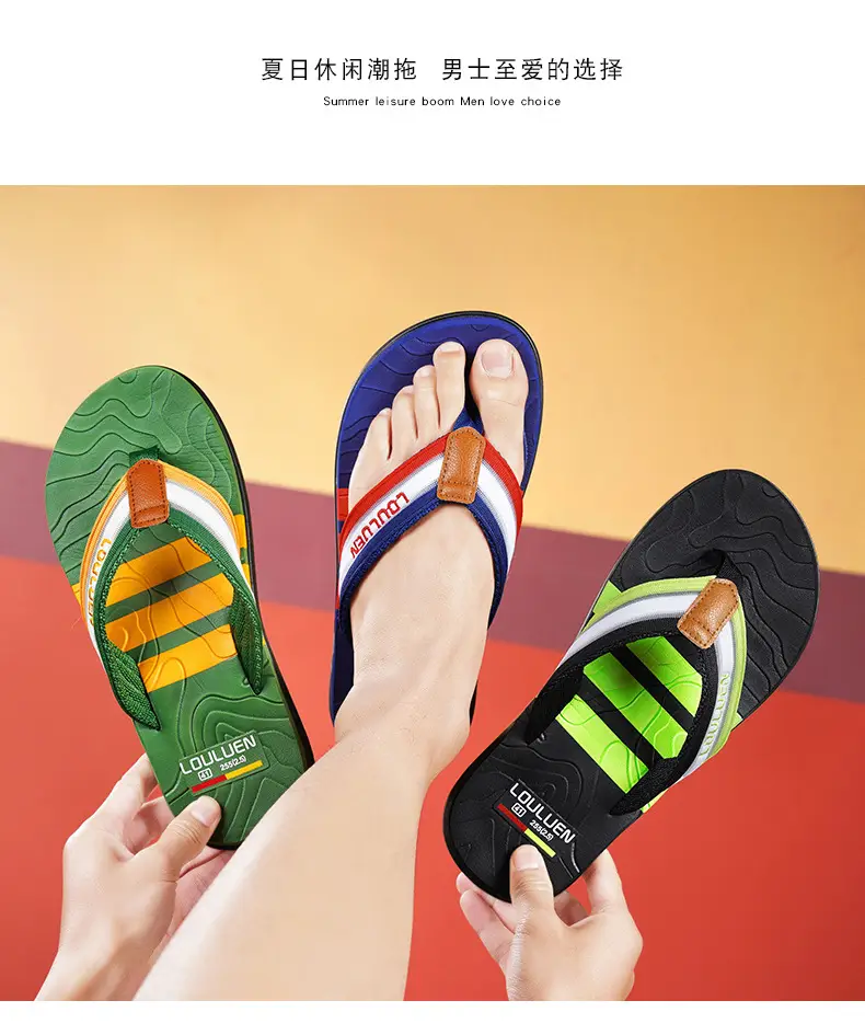 Factory direct 2024 summer new slippers men wear non-slip beach flip-flops flip-flops household slippers — feature 16