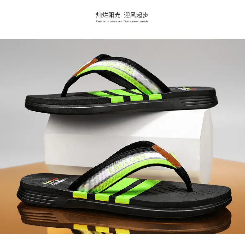 Factory direct 2024 summer new slippers men wear non-slip beach flip-flops flip-flops household slippers — feature 9