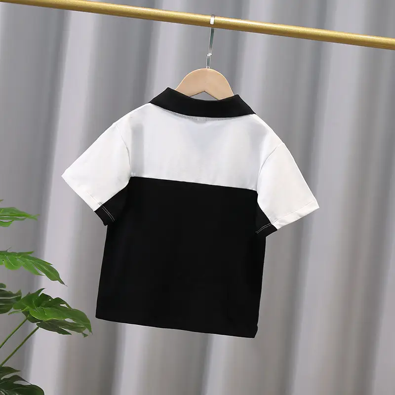 Boys Polo Shirt White Black Summer 2024 - Image 4