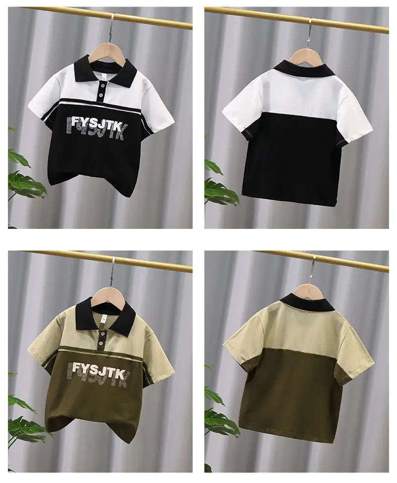 Boys Polo Shirt White Black Summer 2024 — feature 2