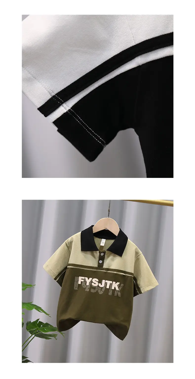 Boys Polo Shirt White Black Summer 2024 — feature 6