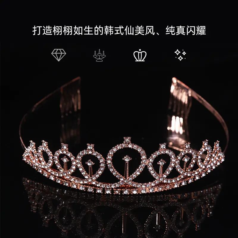 European & American Rhinestone Cross-Crown Hairband - Image 11