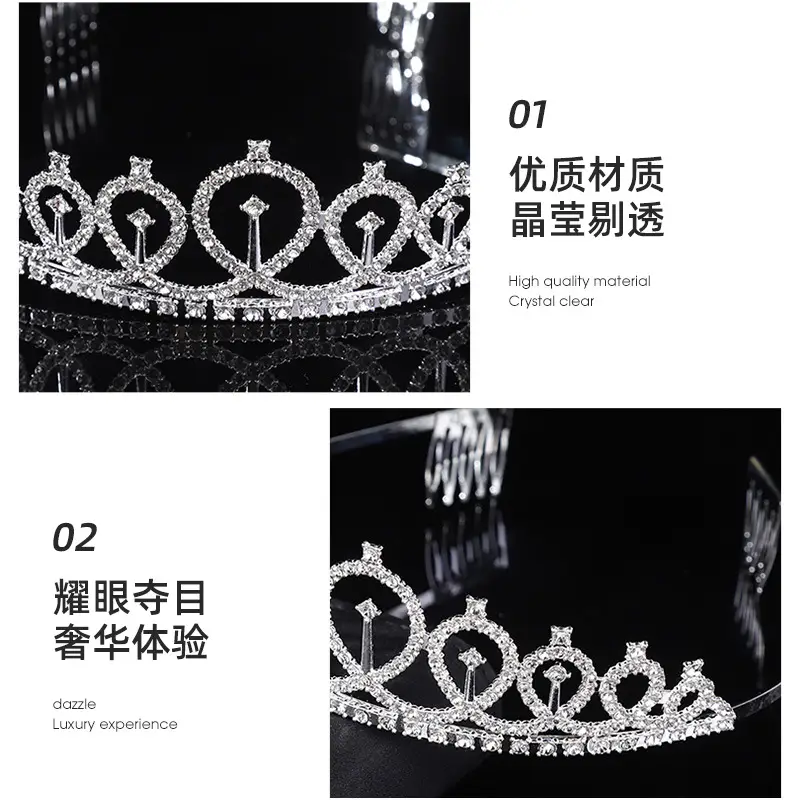European & American Rhinestone Cross-Crown Hairband - Image 13