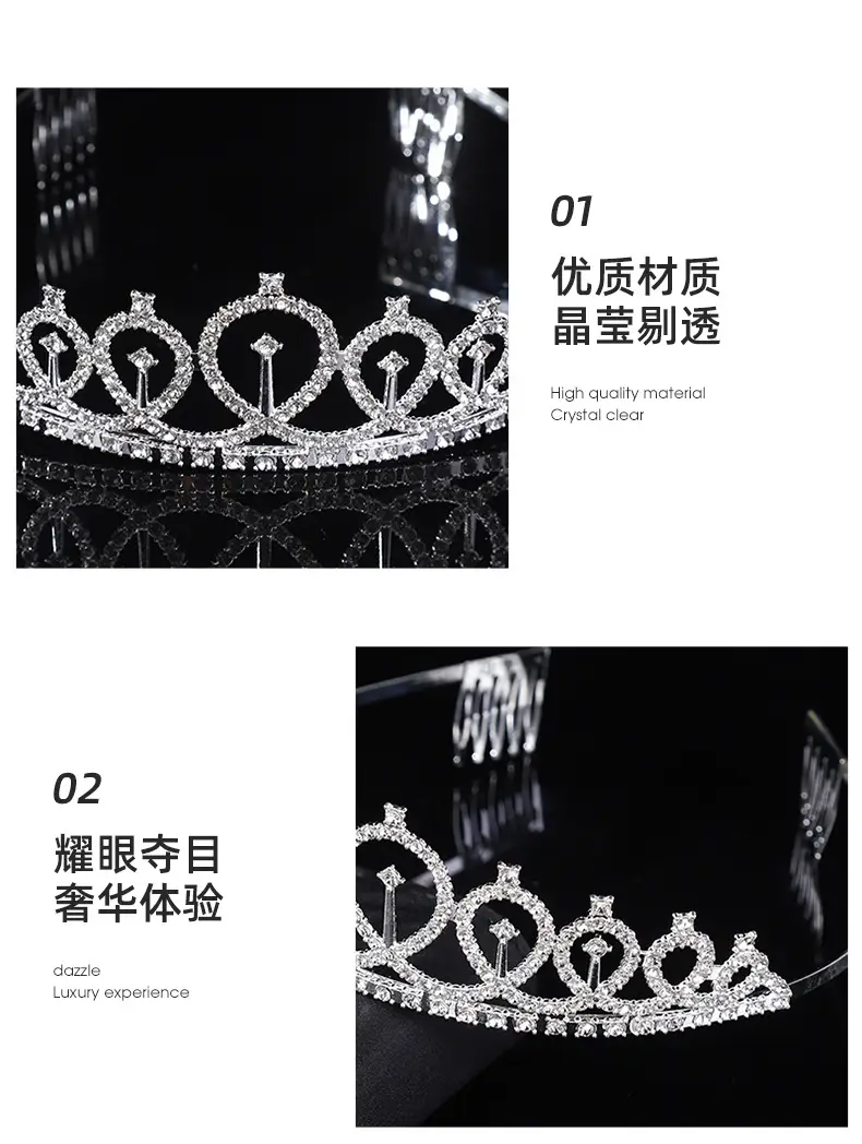 European & American Rhinestone Cross-Crown Hairband — feature 7