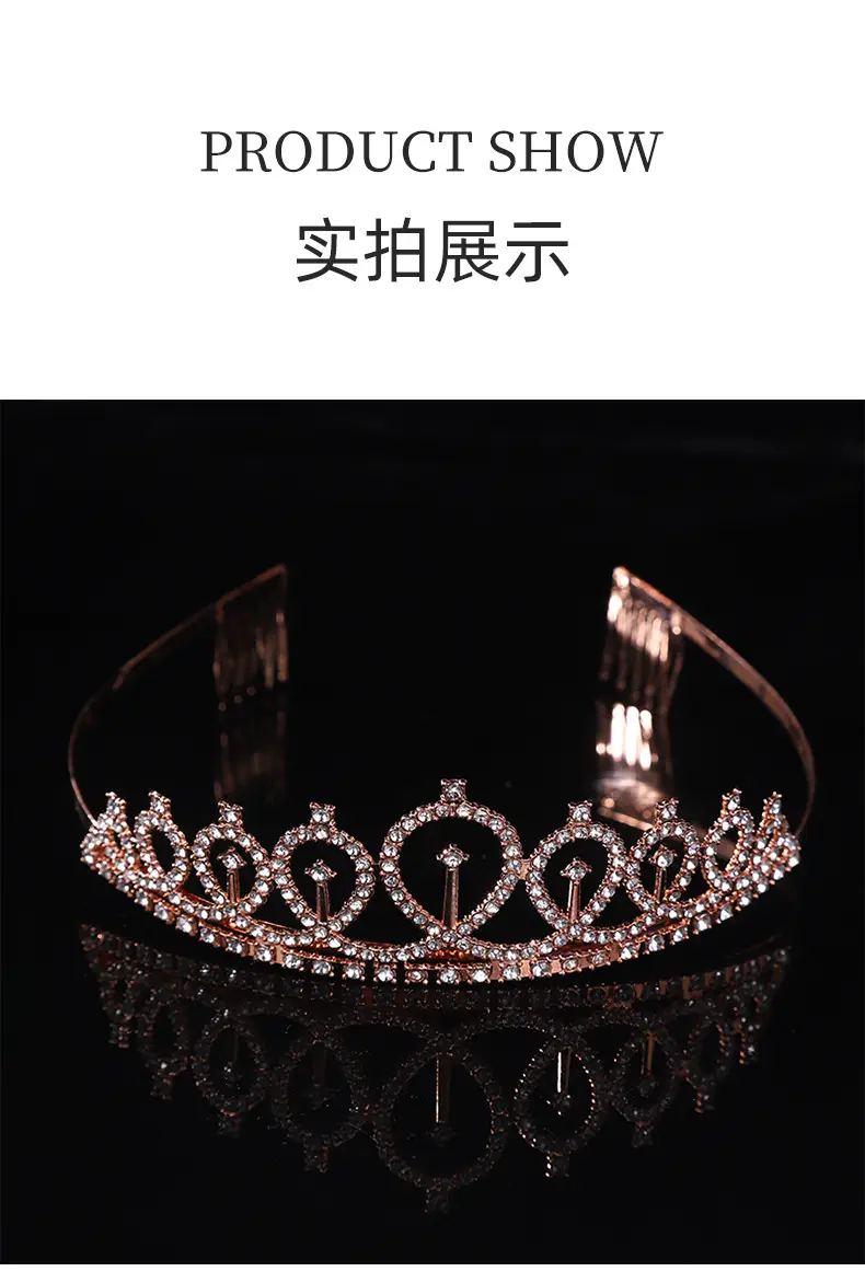 European & American Rhinestone Cross-Crown Hairband — feature 8