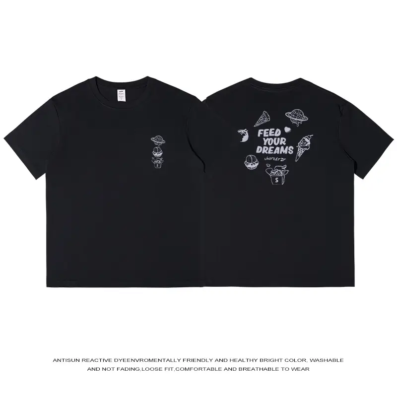 Men Pure Cotton Japanese Style Light Blue T-Shirt - Image 2
